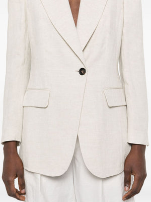 BRUNELLO CUCINELLI Linen Single-Breasted Jacket