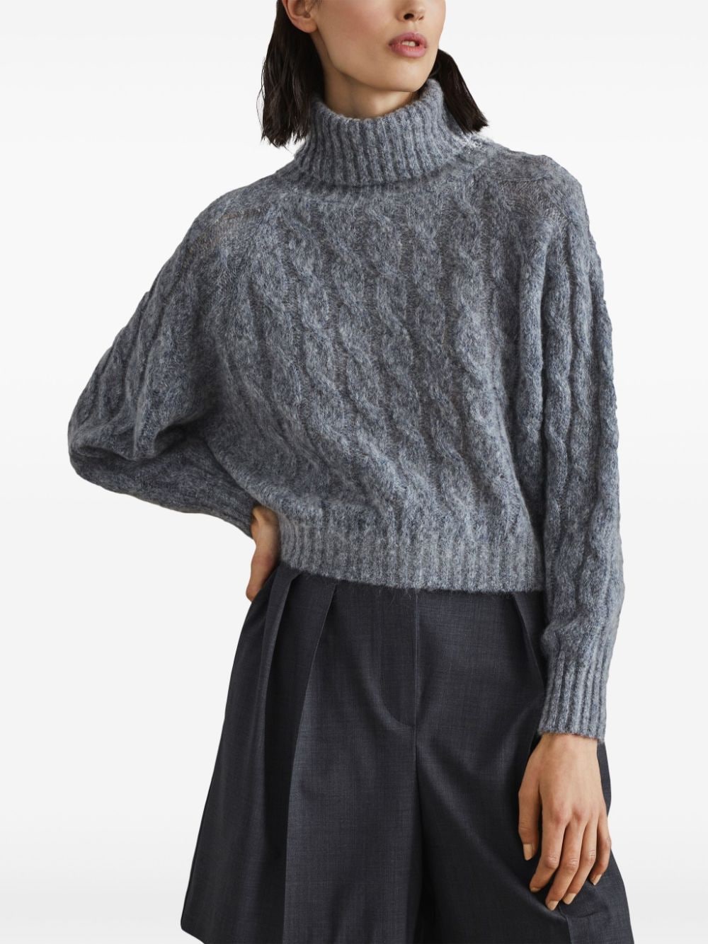 BRUNELLO CUCINELLI Chunky Cable Knit Roll Neck Jumper