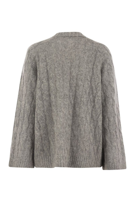 BRUNELLO CUCINELLI Wool and Mohair Crewneck Sweater with Elegant Detail