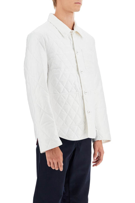 THOM BROWNE Elegant Quilted Cotton Jacket with Tricolor Accent