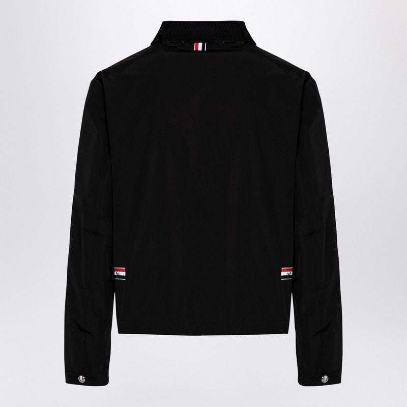 THOM BROWNE Elegant Black Tricolour Detailed Jacket