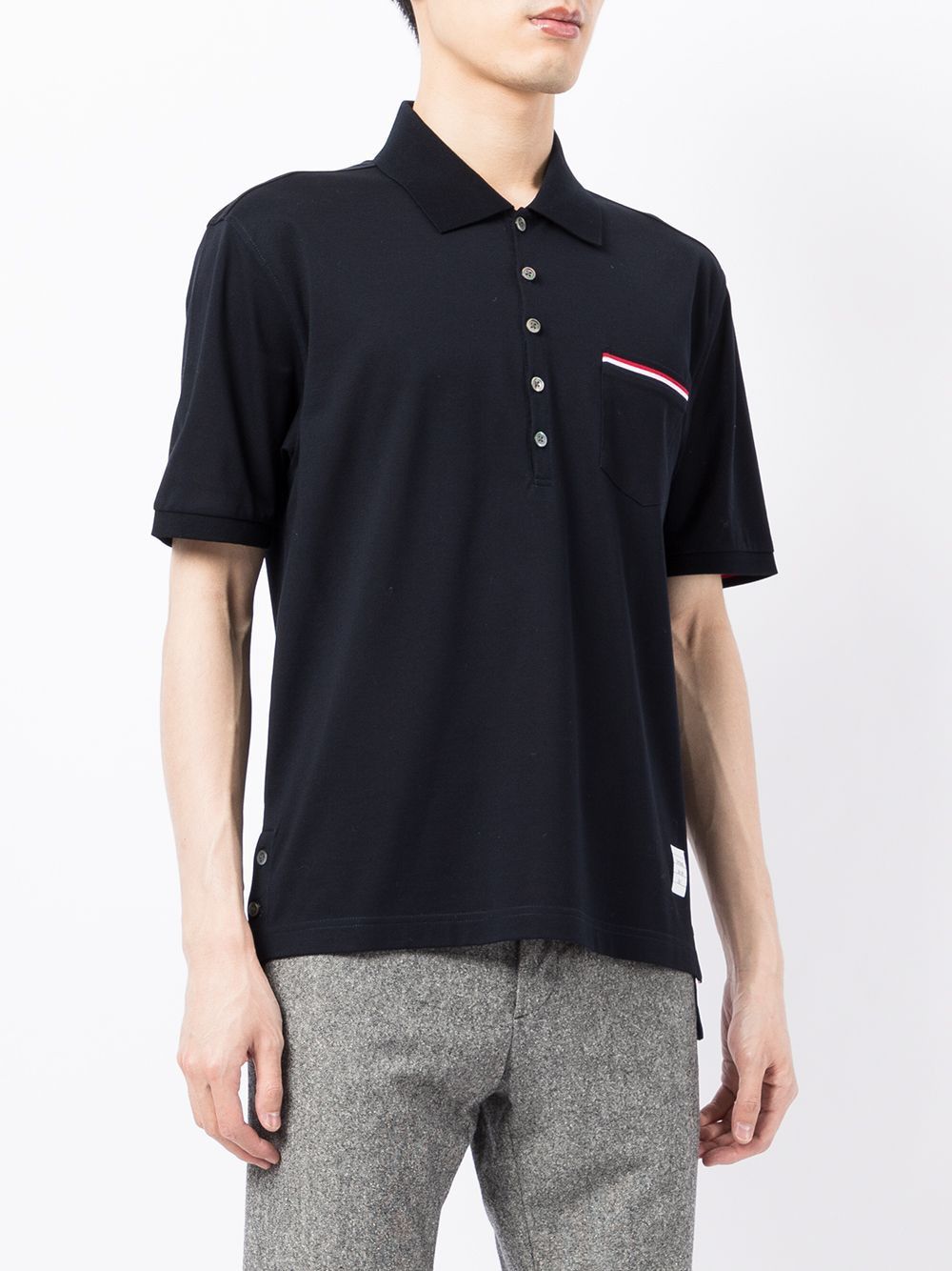 THOM BROWNE Mercerized Cotton Polo Shirt - Size 3