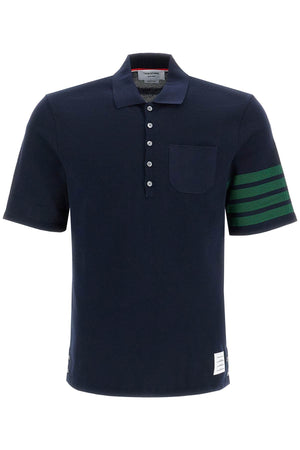 THOM BROWNE Contrast Detail Short-Sleeved Polo Shirt (Size 2)