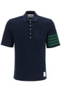 THOM BROWNE Contrast Detail Short-Sleeved Polo Shirt (Size 2)