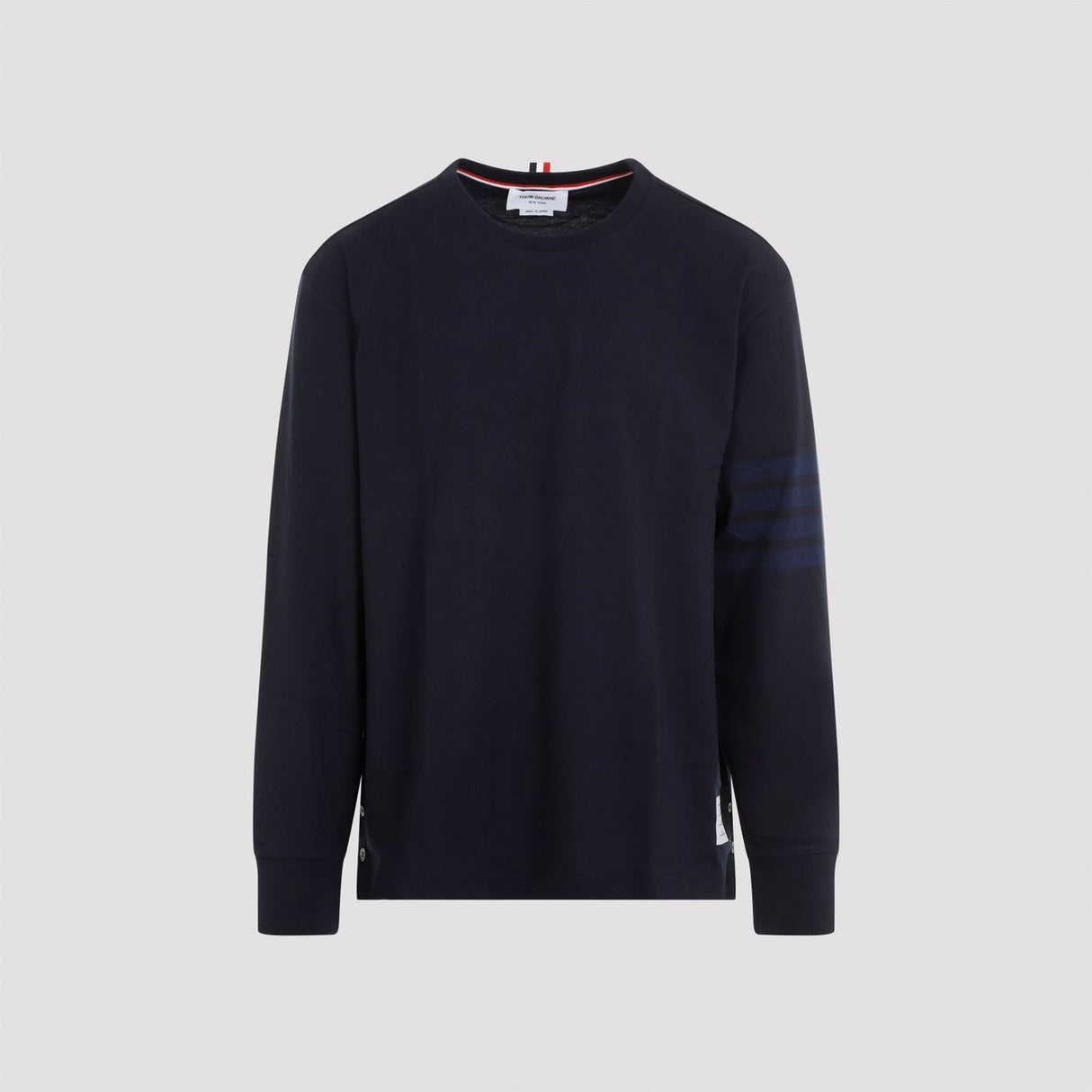 THOM BROWNE Classic Long Sleeve Rugby T-Shirt in Navy