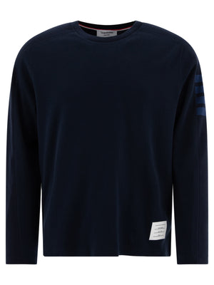 THOM BROWNE Classic 4-Bar Long Sleeve Cotton Tee