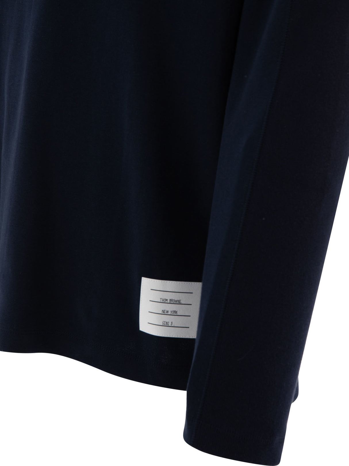 THOM BROWNE Classic 4-Bar Long Sleeve Cotton Tee