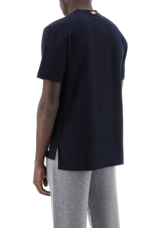 THOM BROWNE Men's Medium Grey Cotton Short Sleeve Tee for SS24