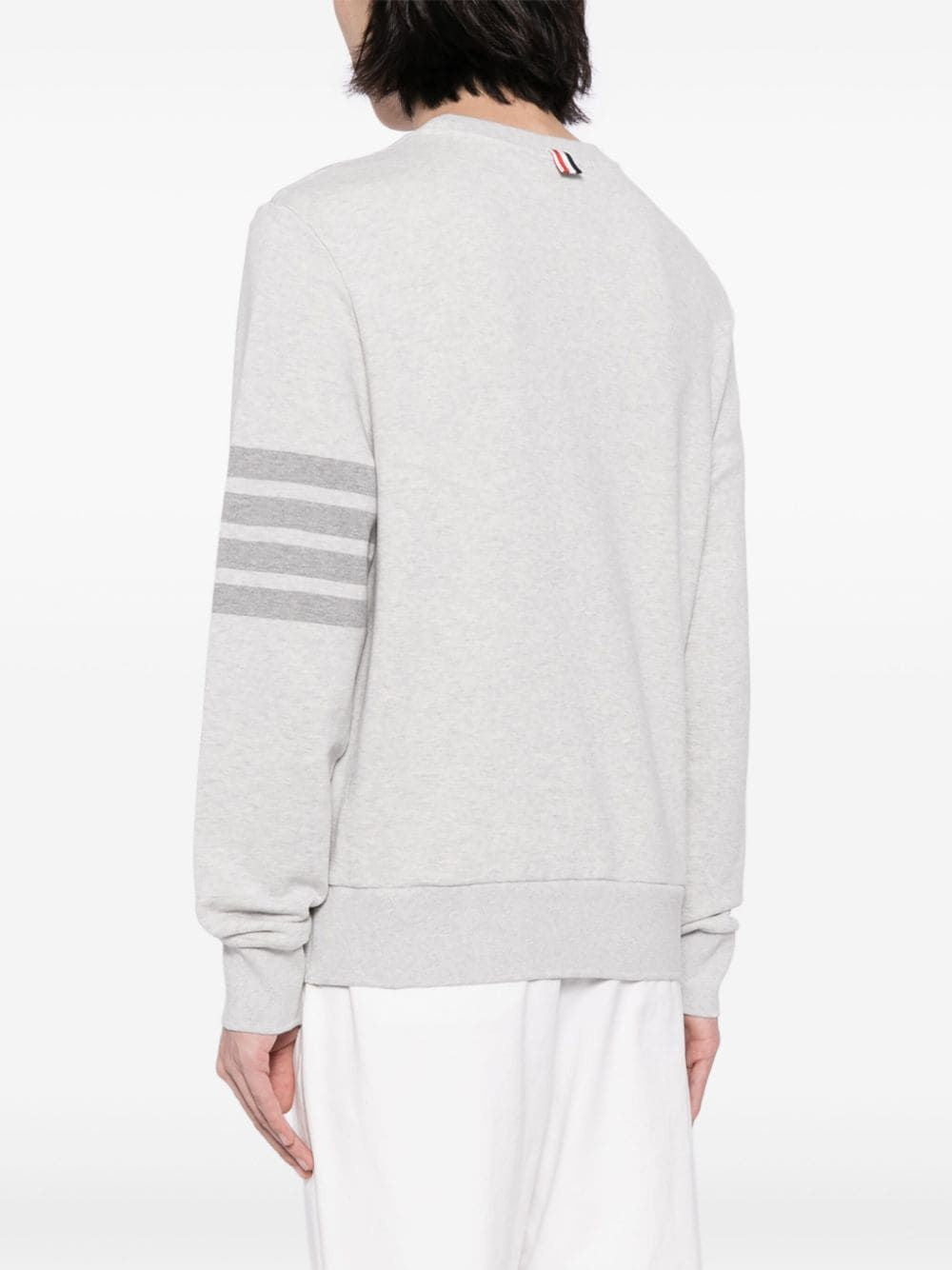 THOM BROWNE Mens LTGREY Crew Neck Sweatshirt in Classic Loopback for SS24