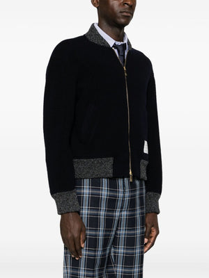 THOM BROWNE RWB Wool Bomber Jacket with Stripe Detail