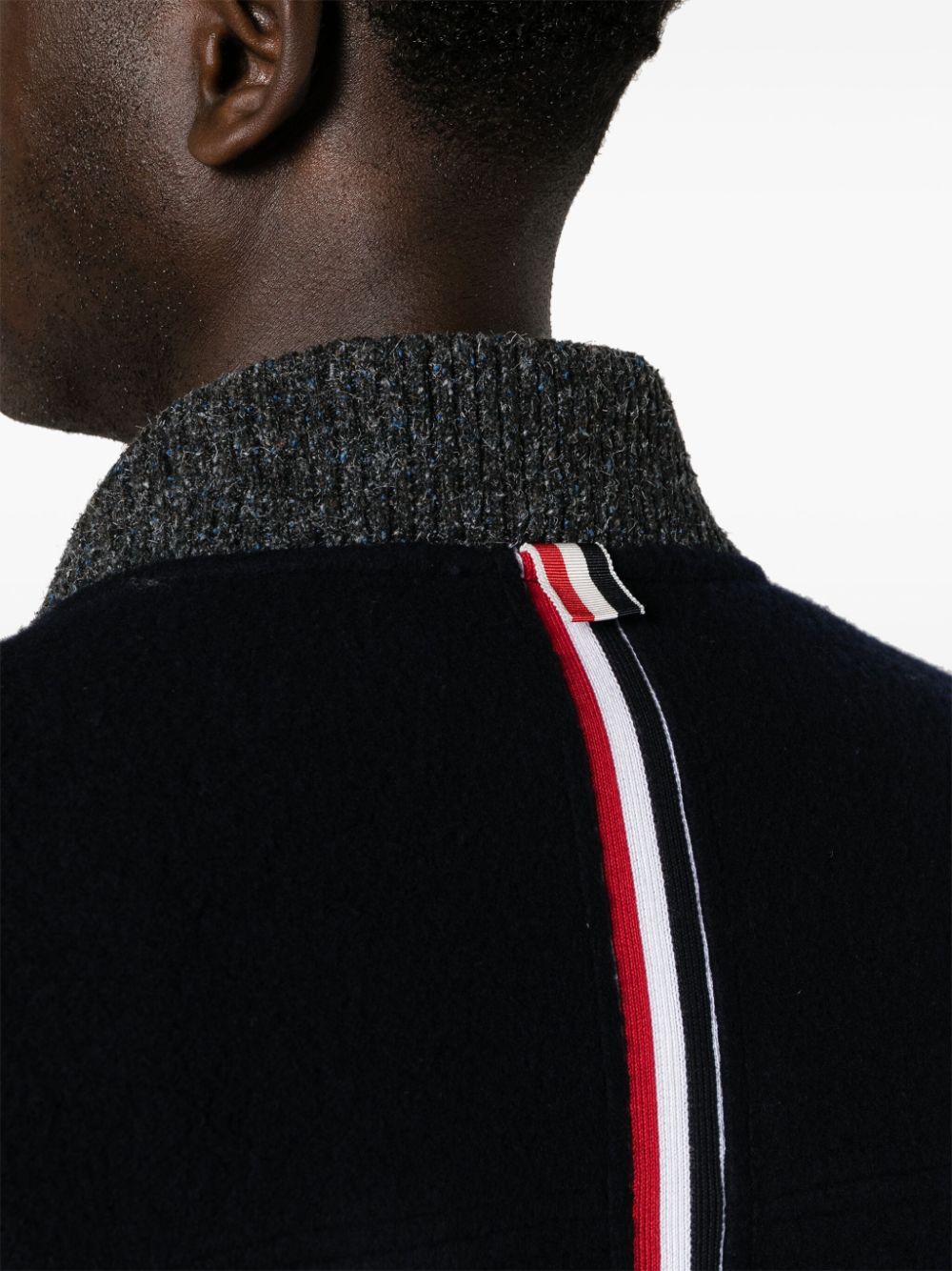 THOM BROWNE RWB Wool Bomber Jacket with Stripe Detail