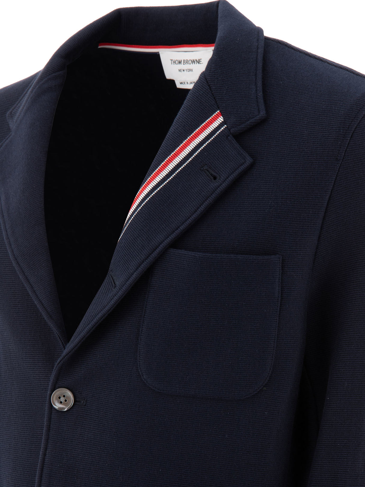 THOM BROWNE Classic Blue Cotton Jacket