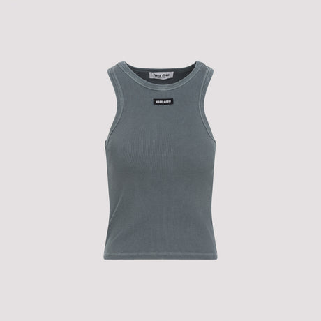 MIU MIU Cotton Tank Top for Women - SS25 Collection