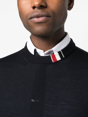 THOM BROWNE Blue Stitch Sweater for Men - Relaxed Fit