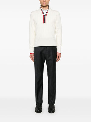 THOM BROWNE Funnel Neck Half Zip Pullover for Men