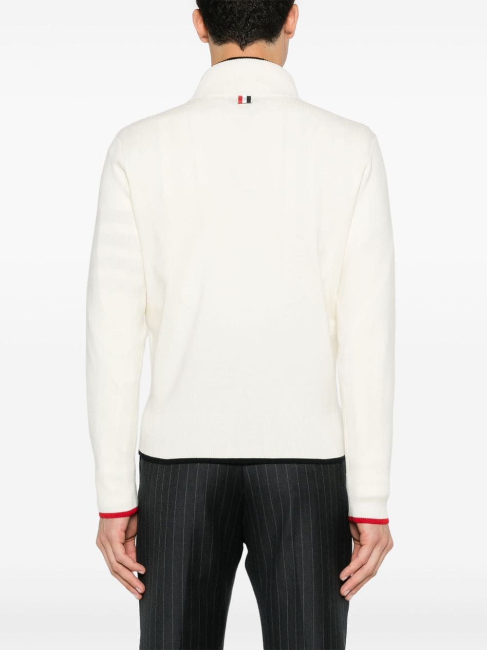 THOM BROWNE Funnel Neck Half Zip Pullover for Men