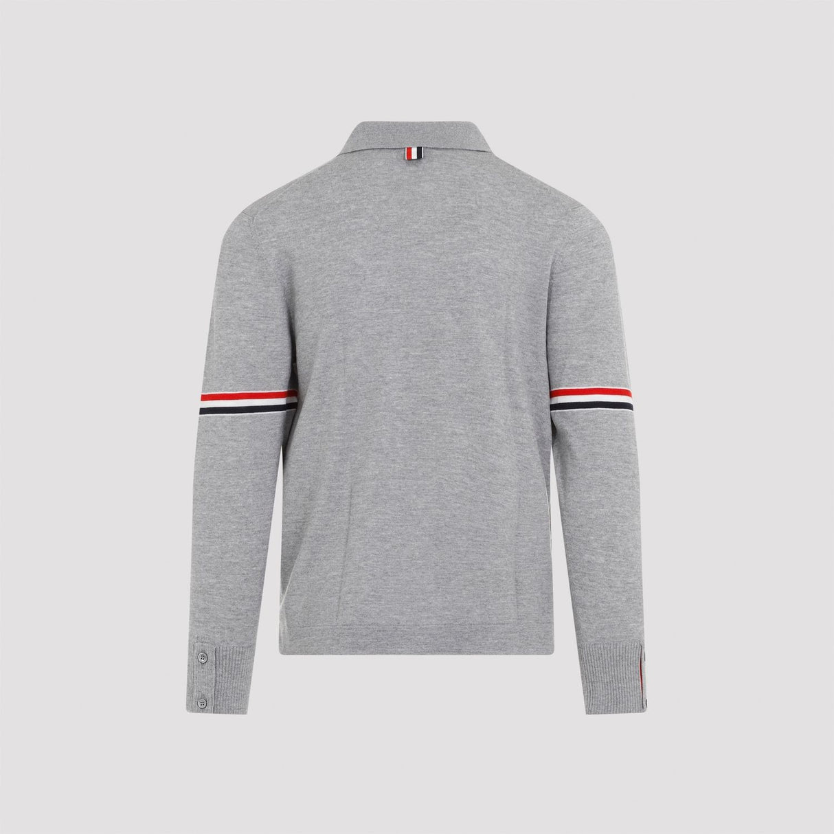 THOM BROWNE Elegant Grey Long Sleeve Wool Shirt