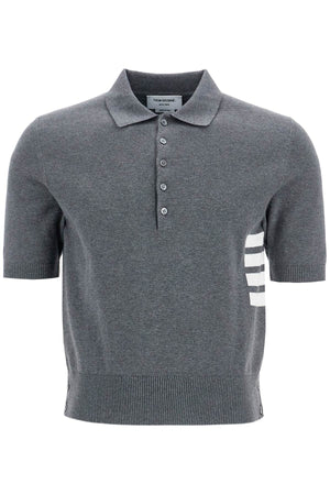 THOM BROWNE Classic 4-Bar Knit Polo Shirt - Regular Fit