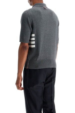 THOM BROWNE Classic 4-Bar Knit Polo Shirt - Regular Fit