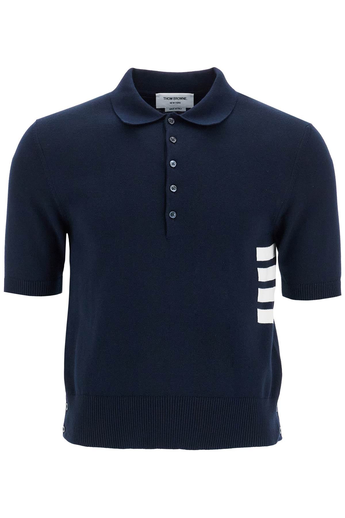 THOM BROWNE Classic 4-Bar Knit Polo Shirt - Regular Fit