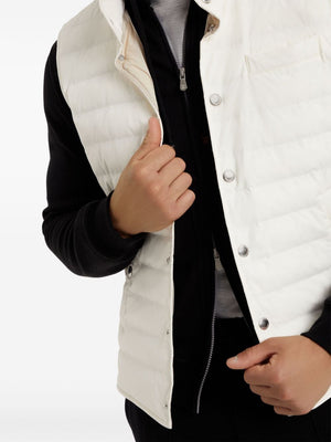 BRUNELLO CUCINELLI Elegant Winter White Quilted Down Vest