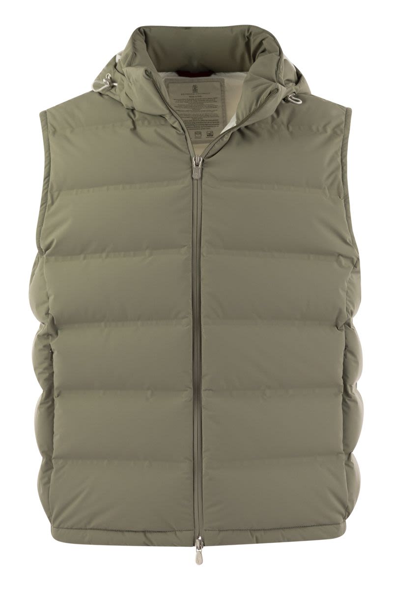 BRUNELLO CUCINELLI Luxury Sleeveless Quilted Down Vest with Detachable Hood