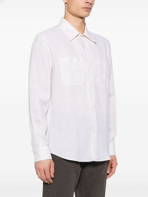 BRUNELLO CUCINELLI Linen Shirt with Button Fastening and Chest Pockets