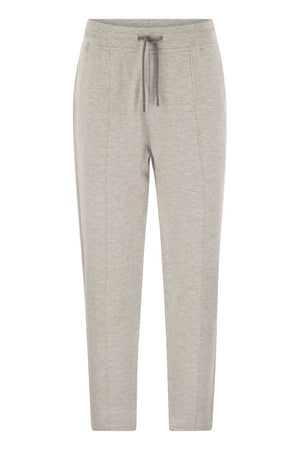 BRUNELLO CUCINELLI Pearl Grey Luxury Leisure Trousers