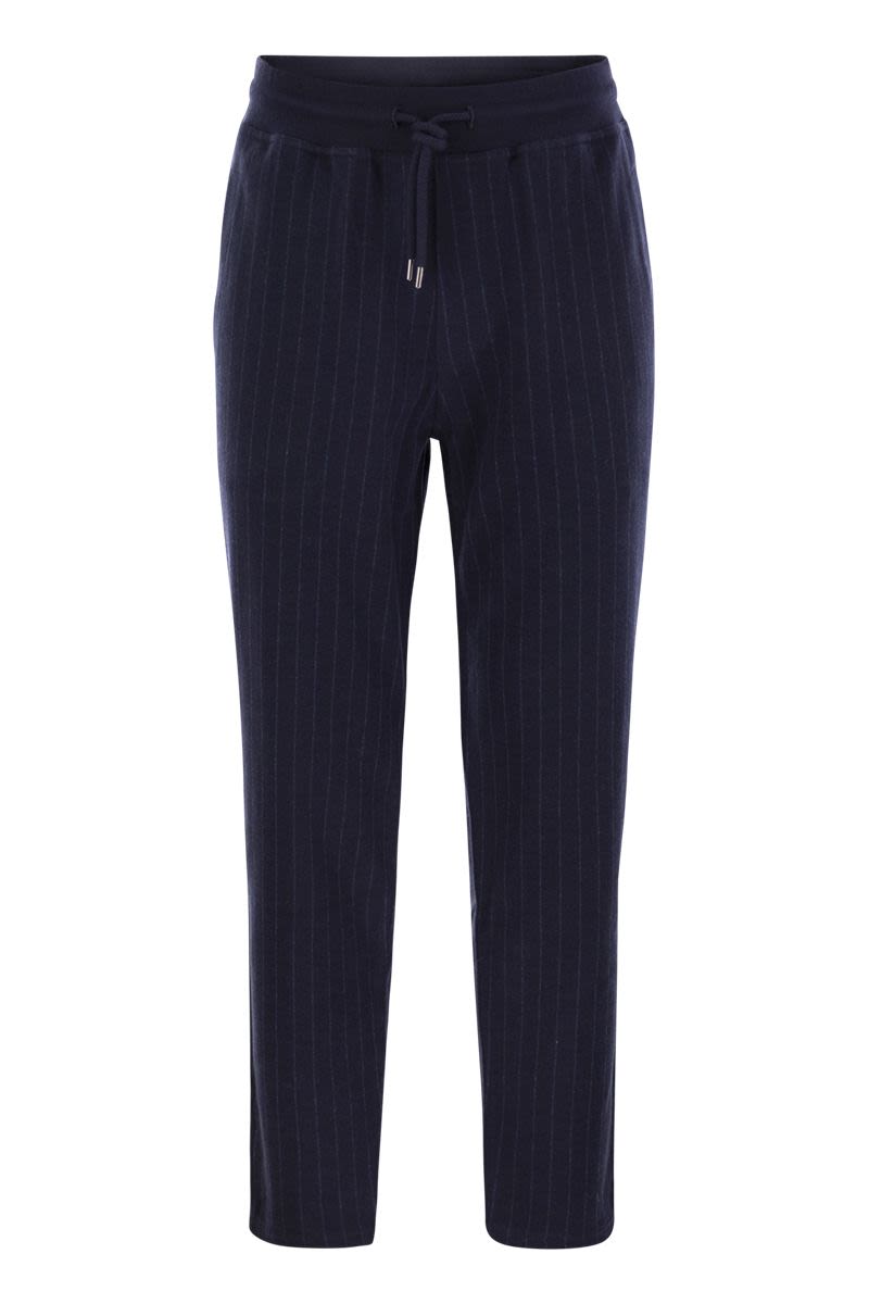 BRUNELLO CUCINELLI Luxury Double Pinstripe Drawstring Trousers