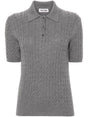 MIU MIU Knitted Polo Shirt with Braided Detailing for Women