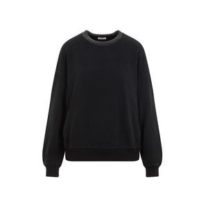 BRUNELLO CUCINELLI Luxury Cotton Crewneck Sweater - Black