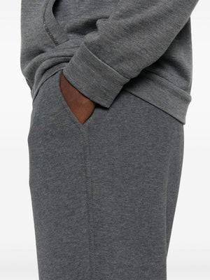 BRUNELLO CUCINELLI Elegant Tapered Cotton Sweatpants with Textured Mélange