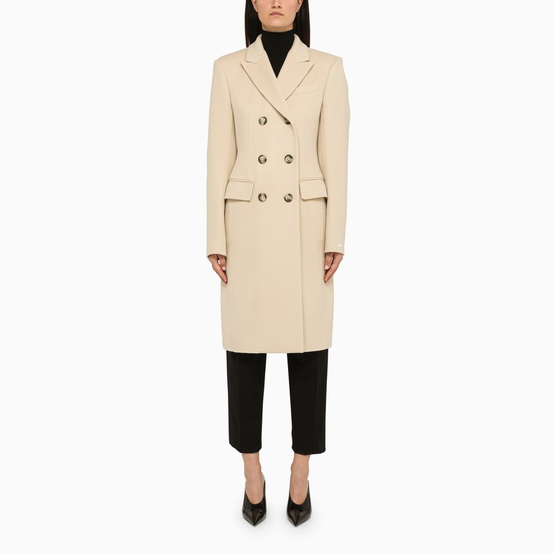 MAX MARA SPORTMAX Ivory Double-Breasted Women's Wool Jacket