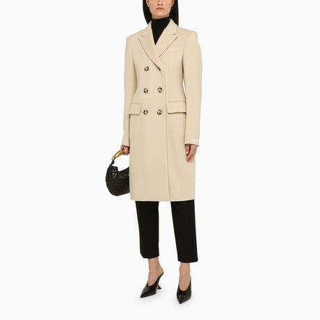 MAX MARA SPORTMAX Ivory Double-Breasted Women's Wool Jacket