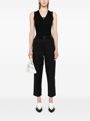 BRUNELLO CUCINELLI Elegant Stretch Cotton Trousers with Monili Detail