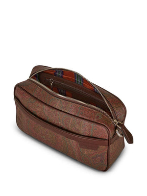 ETRO Mini Paisley Print Leather Crossbody Handbag for Men