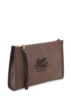 ETRO Paisley Embroidered Pouch Handbag for Men