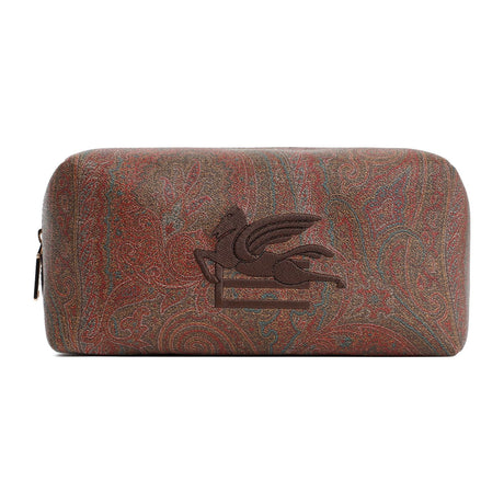 ETRO Brown Paisley Fabric Men's Clutch Handbag