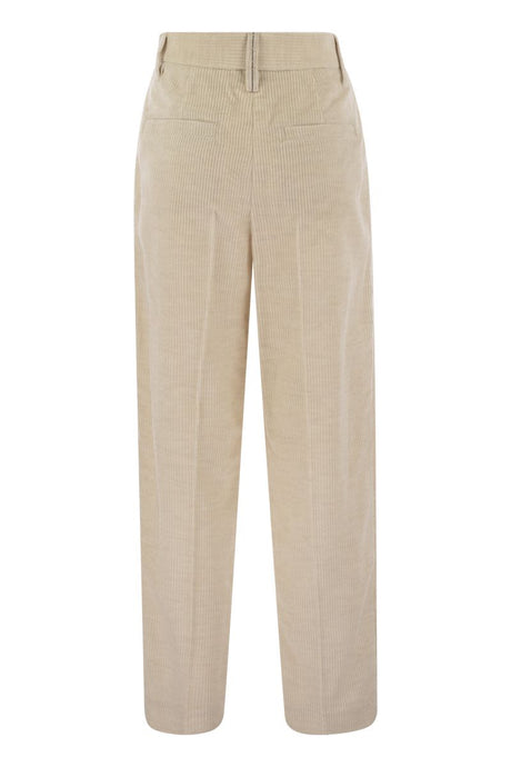 BRUNELLO CUCINELLI Chic Beige Corduroy Trousers