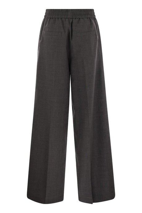 BRUNELLO CUCINELLI Elegant Wool Blend Track Trousers in Light Knit