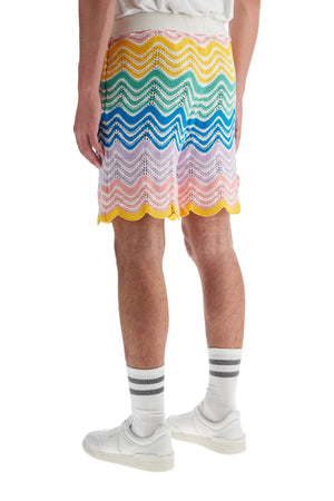 CASABLANCA Gradient Wave Knit Bermuda Shorts - Men’s Size M