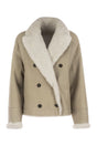 BRUNELLO CUCINELLI Reversible Fuzzy Shearling Outerwear with Cropped Cut