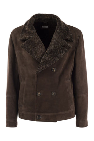 BRUNELLO CUCINELLI Luxury Double-Breasted Shearling Jacket