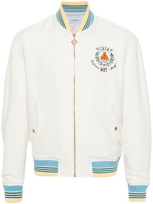 CASABLANCA Elegant White Bomber Jacket