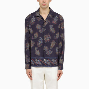 ETRO Blue Paisley Bowling Shirt for Men