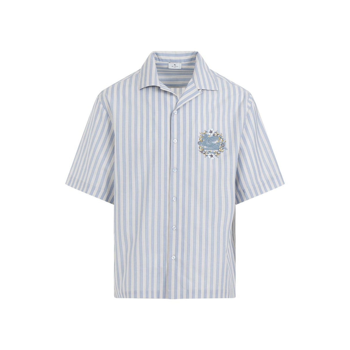 ETRO Blue Cotton Bowling Shirt for Men - SS24 Collection