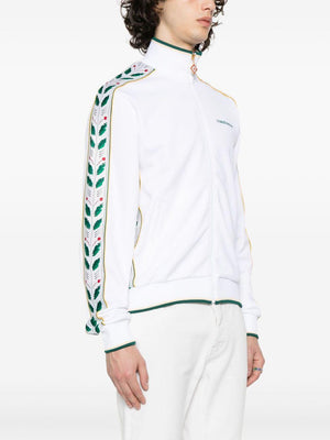 CASABLANCA Men's White Seasonal Laurel Track Top for Spring/Summer 2024