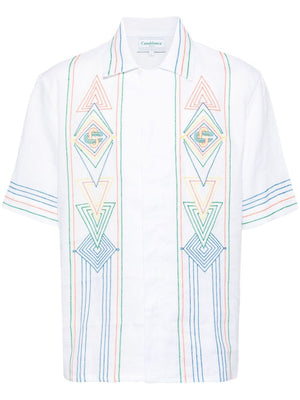 CASABLANCA Mens White Music Print Shirt for SS24