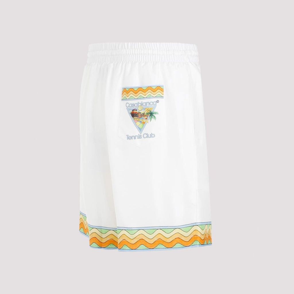 CASABLANCA Unisex Silk Mini Drawstring Shorts