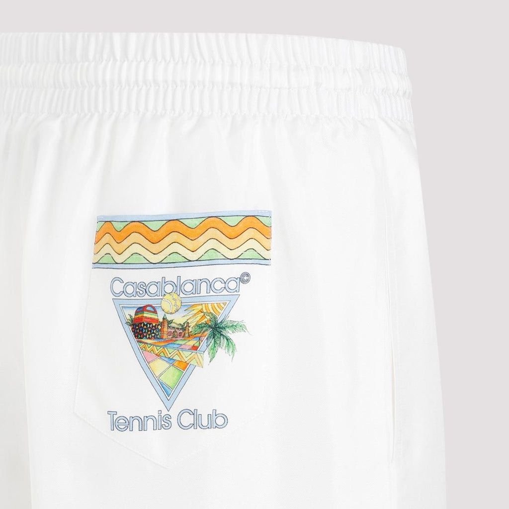 CASABLANCA White Afro-Cubism Men's Shorts for Summer 2024